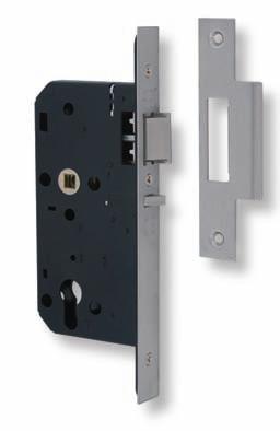 L2C25 Deadlocking mortice nightlatch Cylinder key operation from the outside of the door and handle operation from inside Latchbolt is automatically locked by the anti-thrust bolt - stainless steel