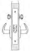 ***Auxillary dead bolt latch. RS-AT RE-AT RW-AT Office Latch bolt operated by lever from either side, except when outside lever is made inoperable by turn on inside or key from outside.