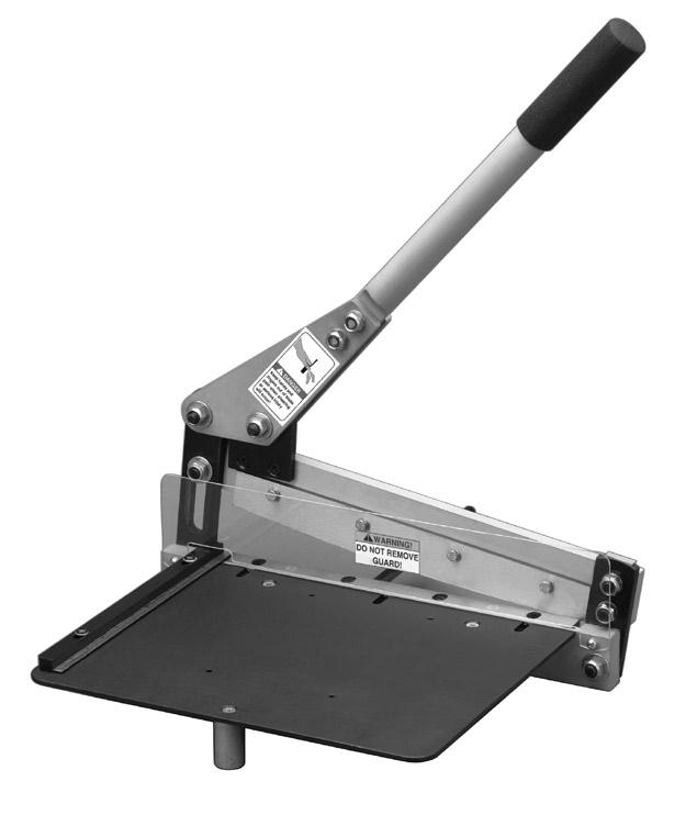 MODEL T10051 12" BENCH SHEAR INSTRUCTIONS 1. Overloading this tool can cause injury from flying parts if the tool breaks. Do not exceed the tool capacities. 2.