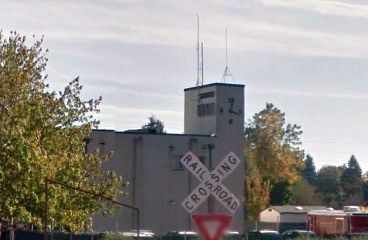 Figure 17 is the satellite receiver antenna located on the roof of the Scappoose Police Department.