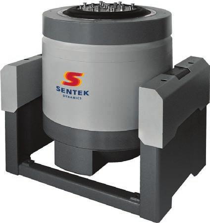 High Performance Vibration Test System P Series High-Performance Water-cooled Shaker With a max acceleration of 150 g Sine and 80 N (17,600 lbf) Sine force peak the Sentek Dynamics P Series vibration