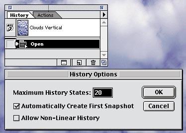 The Future Non-Linear History option allows you to undo a state and try a new version of the image while the previous states remain available for reference (Figure 2). of History The Photoshop 5.