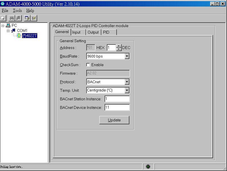 Operation Interface Open the ADAM 4 Utility Software, the software tool will auto-scan the ADAM 4 module through the network.
