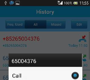 Check Call History in 3 Super Talk Call History Icon Outgoing call Incoming call Missed call