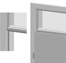 rebated Integrated toplights/sidelights on the DIN profile Max. height of the set on the DIN door is 2300 mm.