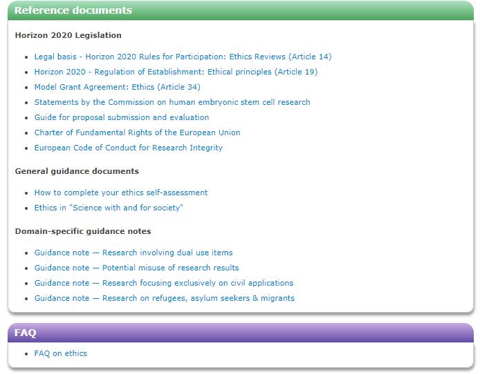 GUIDANCE FOR ETHICS ISSUES (1/2) Ethics- section of the Participant Portal http://ec.europa.