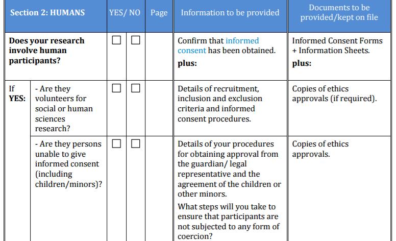 GUIDANCE FOR ETHICS ISSUES Example: Guidance on Information & Documentation