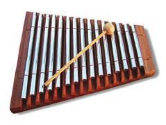 These can either be played with the beater provided or left in a breeze to play by themselves. They produce a delicate and calming sound.