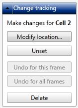 Figure 157: Clicking a cell to add Modify Location button in the Change Tracking side window (Figure 158). Then click the cell that should actually be followed instead of the selected cell.