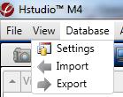 15.3. Database In the Database menu (Figure 195), data from the image database can be exported or imported.