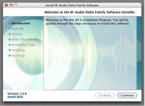 Mac OS X version 10.3.x (Panther) Insert the Audiophile 192 driver CD into your CD-ROM drive and open the CD to view its contents. Double-click the.