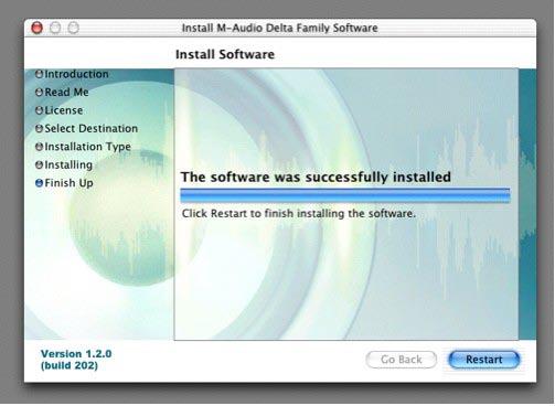 In the following box, click Continue Installation. Your M-Audio drivers will install. You will then see the Installation Completed box, and be prompted to restart your computer.