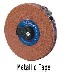 B. Metallic tape : A metallic tape is made of varnished strip of water proof linen interwoven with small brass, copper or bronze wires.