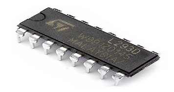 A H-Bridge IC Chip (model L293NE) is an electronic integrated circuit chip that allows
