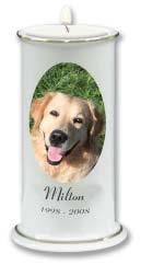 Life Portrait Porcelain Candle Keepsake Fired Porcelain A beautiful memorial candle that can be lit year after year in memory of your pet.