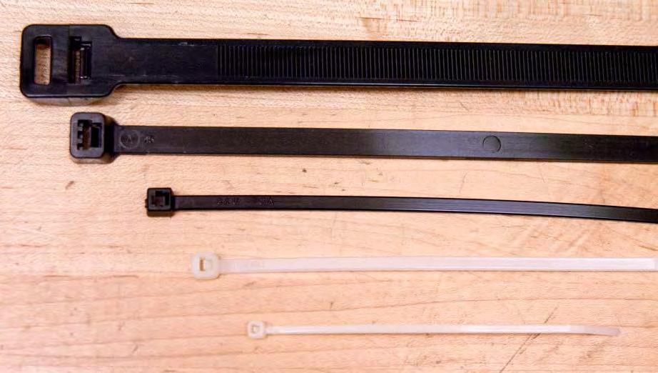 Different sized cable ties.