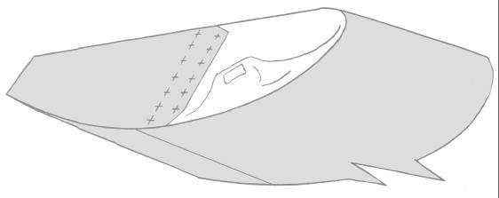 ZODIAC CH 601 REAR RIB #9 TRIM MARK NOSE SKIN ON A STRAIGHT LINE WITH REAR TIP WING TIP A4 PITCH LIFT REAR TOP