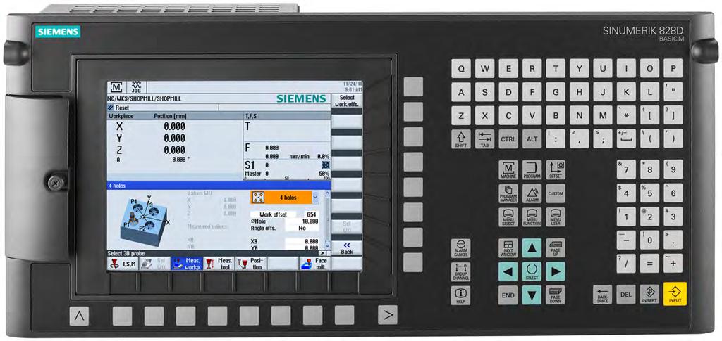 The New CNC Controller for the Compact Class SIEMENS SINUMERIK 828D The performance of the SINUMERIK 828D is in a class of its own.