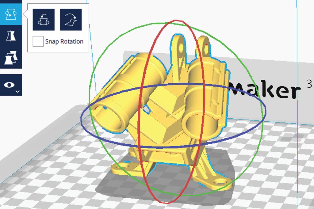 2. Adjustment Tools can be used to position, scale and rotate the object. To use the Adjustment Tools, left click on the Model.
