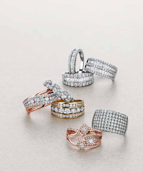 CELEBRATE YOU Treat yourself with these diamond and gold right hand rings. Choose a bold statement piece that celebrates you. FROM 1299 EACH a.
