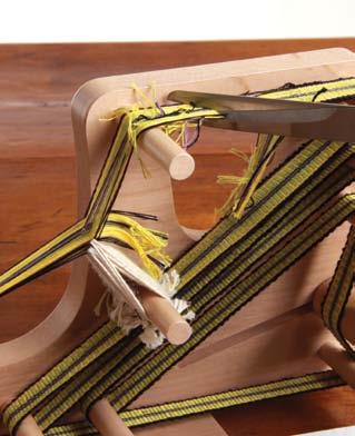 Sew the weft back three or four sheds to lock it, this is easier to do with the warp under tension.