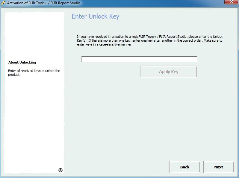 6 Managing licenses 8. When the e-mail with the unlock key arrives, start the program and enter the unlock key in the text box. See the figure below. Figure 6.4 Unlock key dialog box. 6.2 Transferring your license 6.