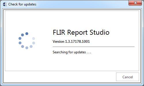 15 Software update 15.1 General You can update FLIR Report Studio with the latest service packs. This can be done from the FLIR Report Studio wizard and from the FLIR Word Add-in.