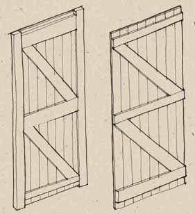 FL&B and L&B doors have loose pinned ledges and braces which can be moved and pinned to the opposite side