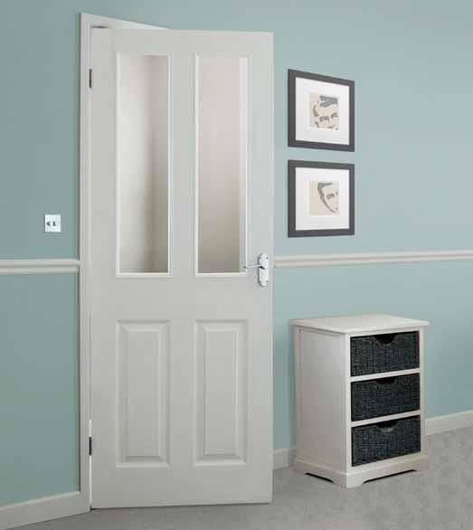 Pre-finished 6 Panel grained glazed The simple grained design of this door will suit many interiors.