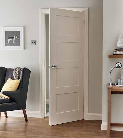 4 Panel Shaker smooth With its simple design this door suits both contemporary and traditional interiors.
