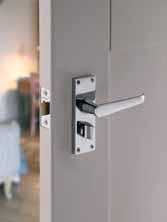 Privacy handles Are used on bathroom doors and in conjunction with a tubular mortice latch.