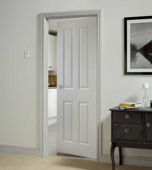 4 Panel smooth The understated style of this door makes it suitable for many kinds of interiors and the elegant mouldings work well with most hardware.