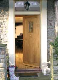 Edinburgh latch handle Cottage Oak triple glazed door Burford architrave &