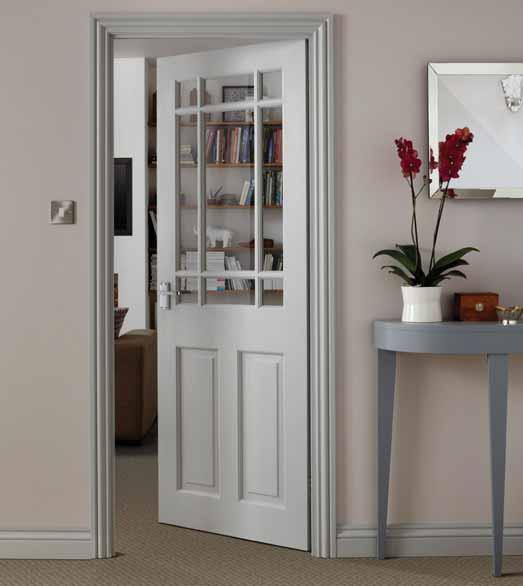 Downham Clear Pine glazed The distinctive nine light pine door suits both traditional and contemporary interiors and can be finished to match any decor.