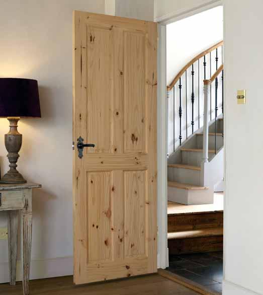 4 Panel Knotty Pine Carefully constructed from high quality pine, this classic door will complement many homes.