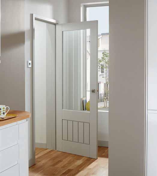Primed Dordogne glazed The etched glazing of this door adds interest whilst allowing plenty of light into the room.