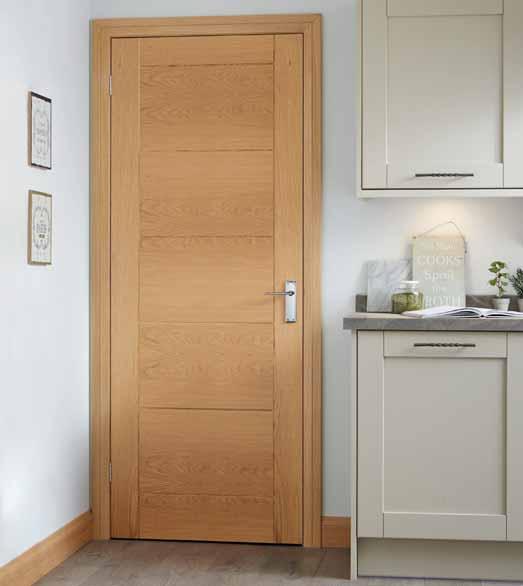 Pre-finished Linear Oak The contemporary style of this Linear door will fit perfectly into any modern home.