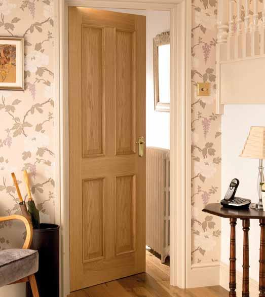 4 Panel Oak The solid oak bolection mouldings and sturdy construction reflect this door s superior quality.