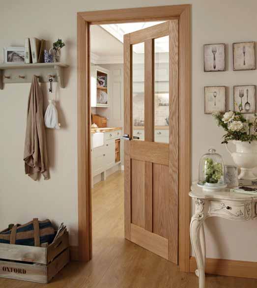 Burford 4 Panel Oak glazed The two glass panes of this classic door complement a variety of interiors.
