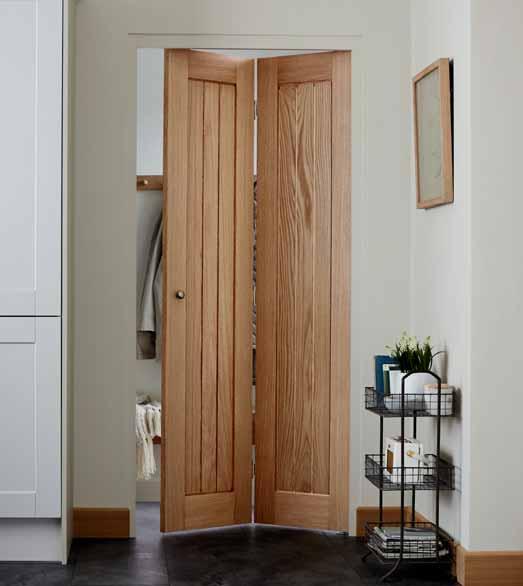 Genoa Oak bi-fold The classic cottage style of door is timeless and works well when there is limited space.