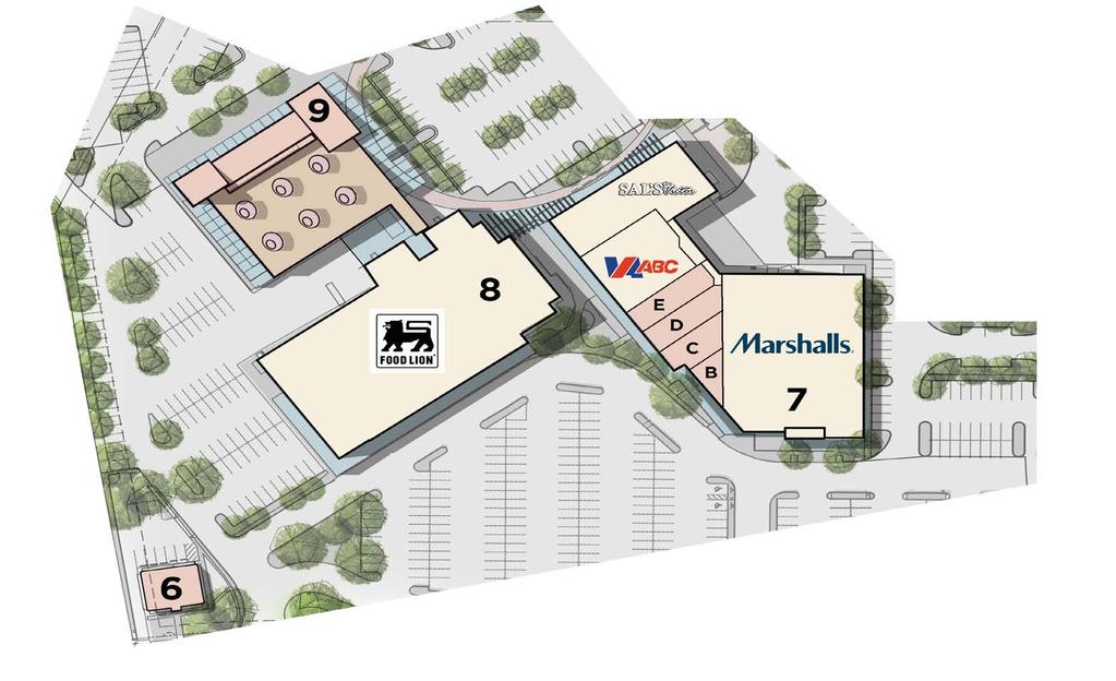 BUILDINGS 6-9 Formerly the Williamsburg Shopping Center, buildings 6-9 include existing retail and will undergo considerable renovations, delivering summer 2018 - spring 2019.