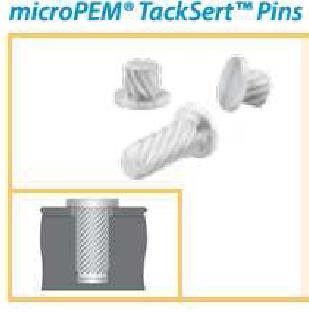 Alternate Solutions PEM TackSert parts: The screws that are used to hold the PC board, earphone jack and power charge on the main body of the device, can be