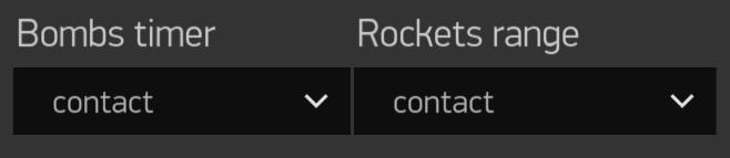 - Most rockets and bombs have adjustable fuse settings (Figure 5.3.3). For rockets, these options will be listed in the Rockets range dropdown box.
