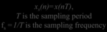 period f s =1/T is the sampling