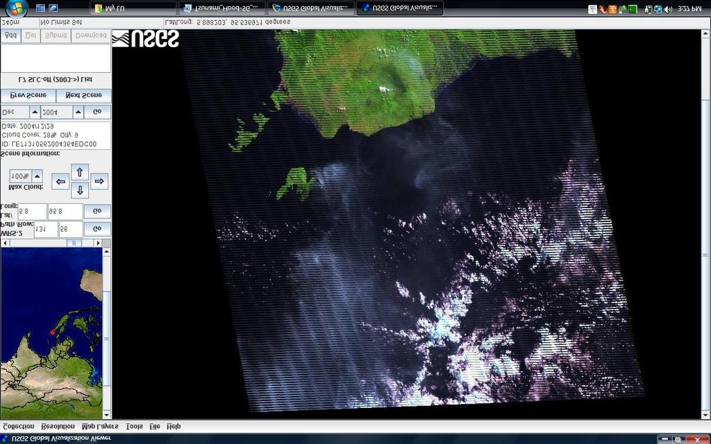 Step 3: Click on Collection Landsat Archive L7 SLC-off (2003 ). Step 4: You can see now that it gives us just the tip of what we want to see. Go ahead and drag the image to the top of the screen.