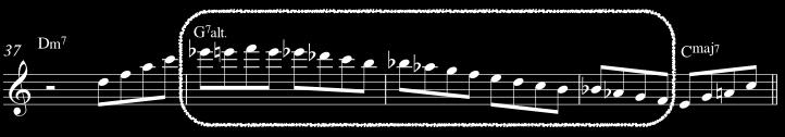 2] In the following example the G7 chord in bar 62 is extended over the bar so that it partially obscures the C7 chord in bar 6. [ex 2.1.