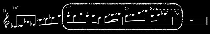 He extends this line over the bar and obscures the Fm chord. [ex 2.1.