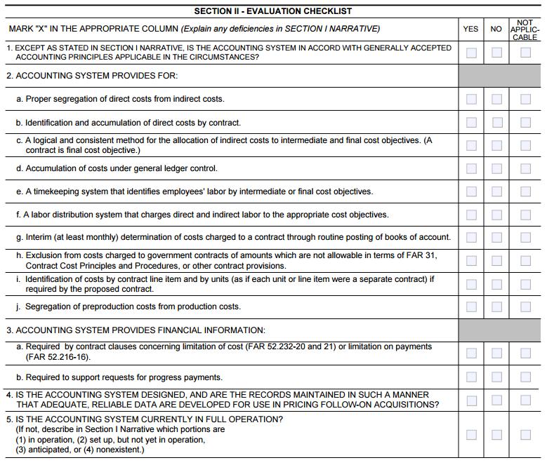 Typical DoD Phase II JIT Questions Must undergo a preaward accounting