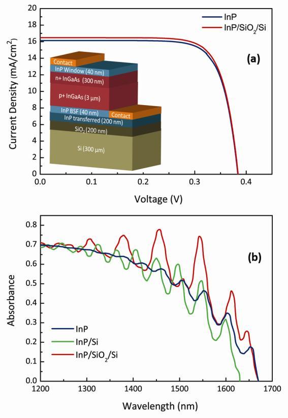 The modeled device is shown in Fig. 1a. Solar cell has n type InGaAs emitter and p type InGaAs base with bandgap energy of 0.74 ev, nominally lattice matched to InP.