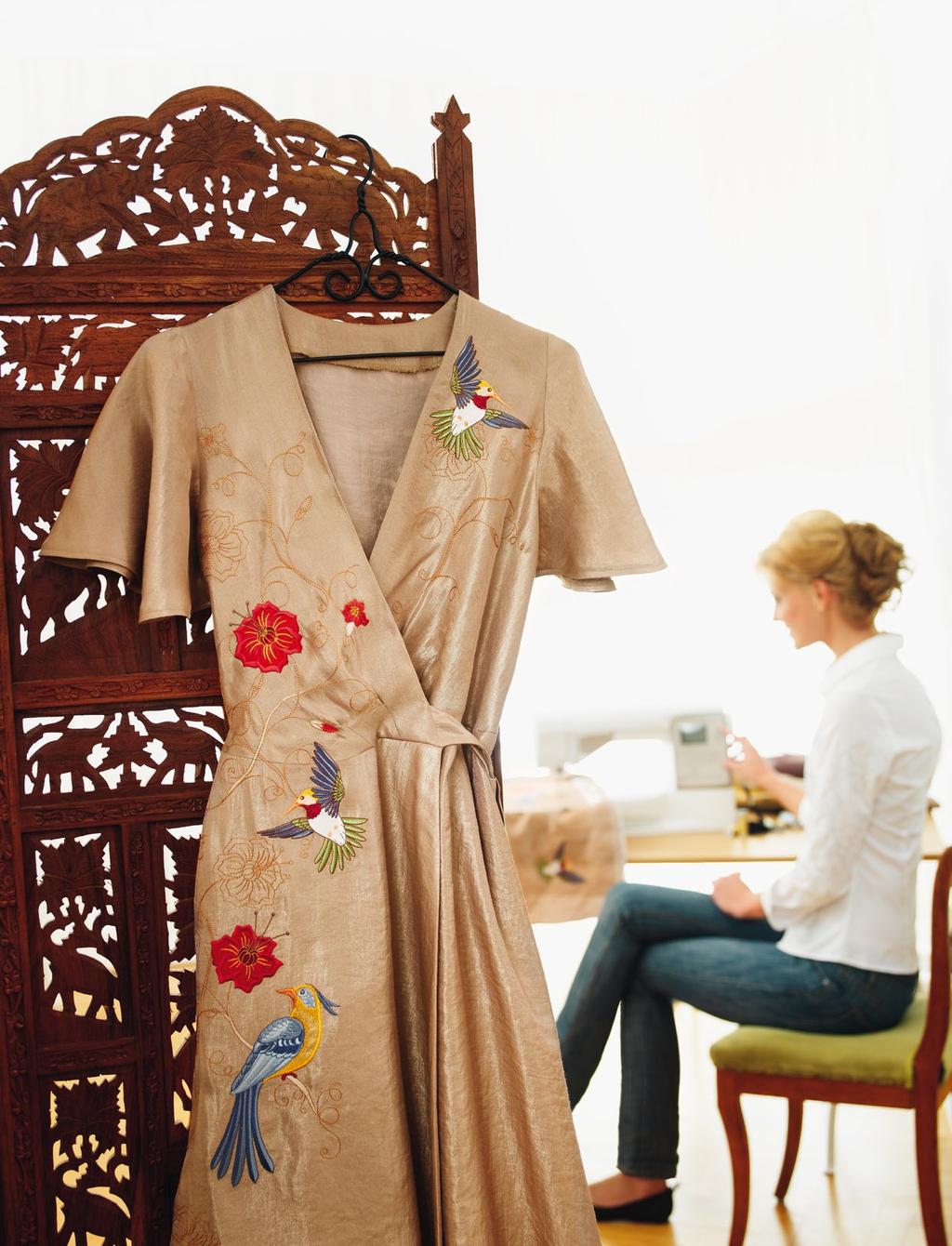 ~CAPABILITY~ DESIGNER TOPAZ wrap dress are available on www.husqvarnaviking.com Space for Ideas Start embroidering immediately!